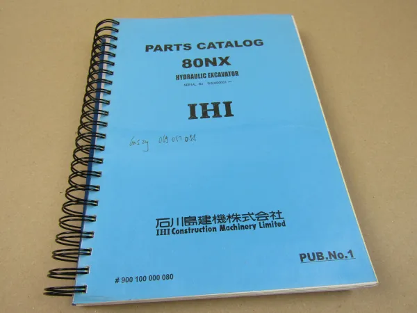 IHI 80NX Hydraulic Excavator Parts Catalog Ersatzteilliste Hydraulikbagger 2000