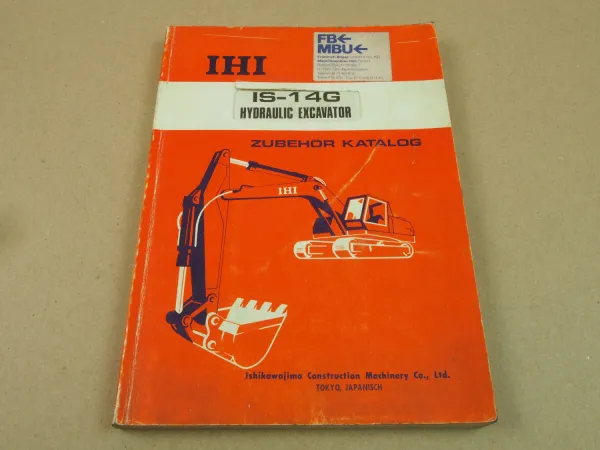 IHI IS-14G Hydraulik Bagger Ersatzteilliste in englisch Parts List Catalog 1991