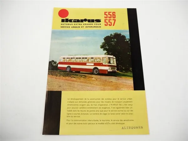 Ikarus 556 557 Omnibus Stadtbus Überlandbus Prospekt in Französisch 1963 Ungarn