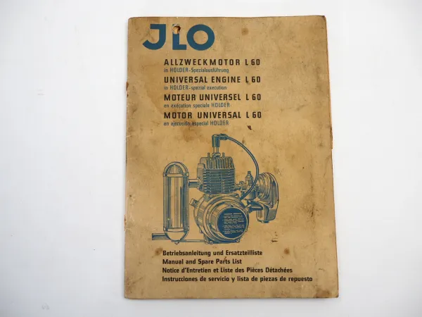 ILO L60 Allzweck Motor für Holder Landtechnik Betriebsanleitung Ersatzteilliste