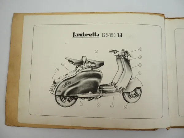 Innocenti Lambretta 125 150 Ld Spare Parts List Ersatzteilliste 1957