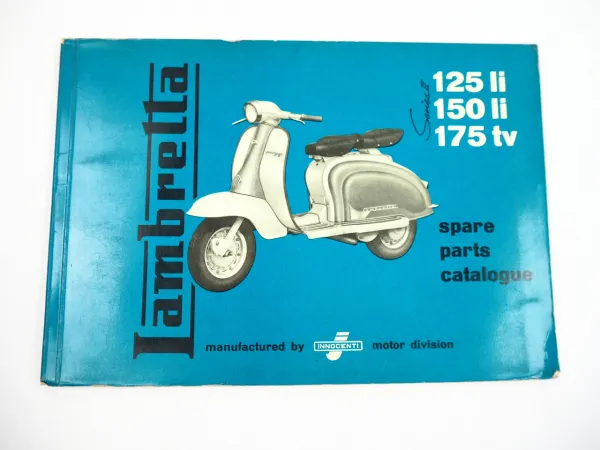 Innocenti Lambretta 125 150 Li 175 Tv Spare Parts List Ersatzteilliste 1960