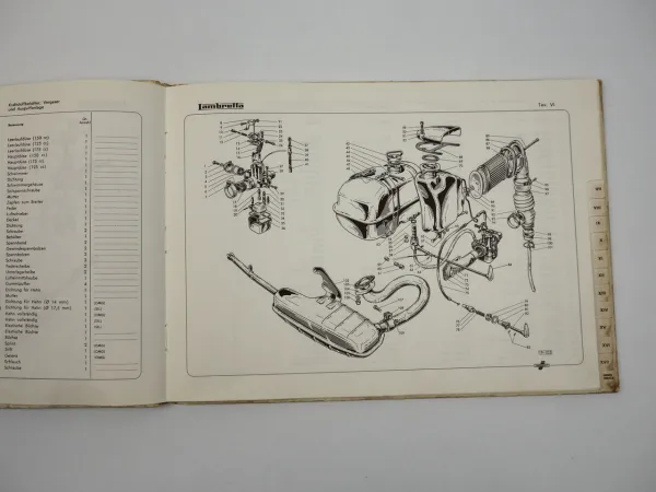 Innocenti Lambretta 125 150 Li 175Tv Ersatzteilliste Catalogo ricambi 1962