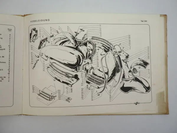 Innocenti Lambretta 125 150 Li Ersatzteilliste Ersatzteilkatalog 1959