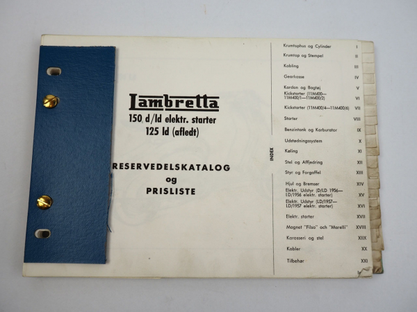 Innocenti Lambretta 125 ld 150 d ld Cataolgo parti ricambio Ersatzteilliste 1958