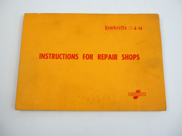 Innocenti Lambretta 150 d ld Repair Shop Manual Werkstatthandbuch ca. 1955