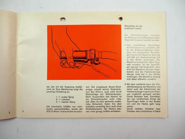 IRUS F5 Motorhacke 125 ccm Betriebsanleitung Operating Manual 1966