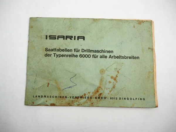 Isaria Saattabellen für Drillmaschinen Typenreihe 6000 Original 1969