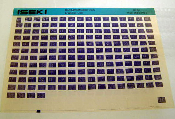 Iseki 3030 Kompaktschlepper Ersatzteilliste 9.1988