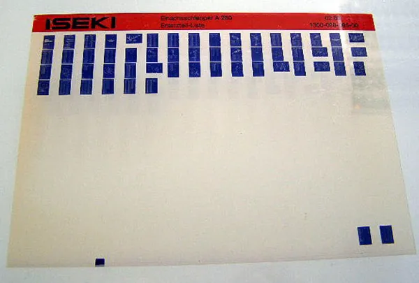 Iseki A280 Einachsschlepper Ersatzteilliste 2.1986
