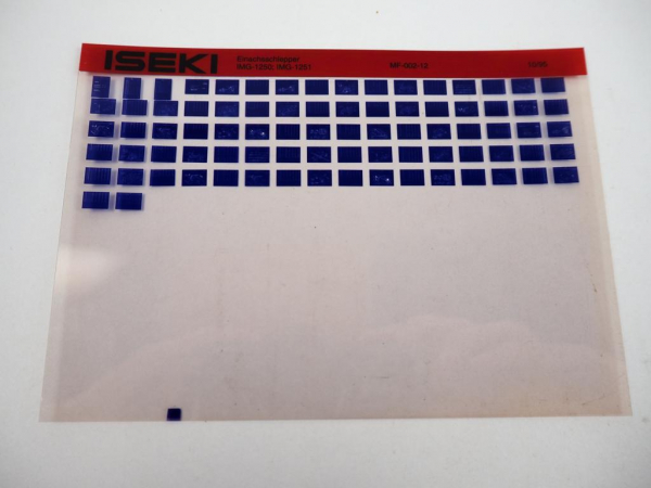 Iseki IMG 1250 1251 Einachsschlepper Ersatzteilliste Microfich 1995