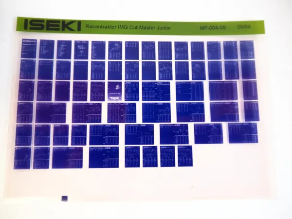 Iseki Rasentraktor Mäher Generator Ersatzteillisten 1989 - 2002 Microfich