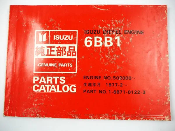 ISUZU 6BB1 Diesel Engine for Toyo Fork Lift Trucks Parts Ersatzteilliste 1984