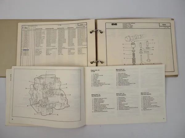 Iveco 8141 i67 Diesel Engine Motor Betriebsanleitung Ersatzteilliste 1987/88