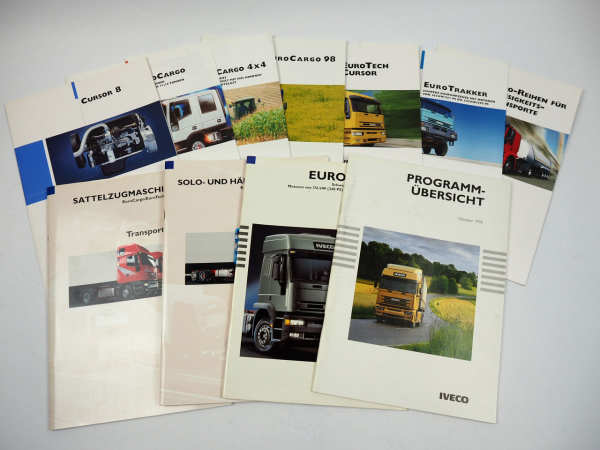 Iveco Eurocargo Eurotech Eurostar Programmübersicht 11x Prospekt 1994 bis 1998