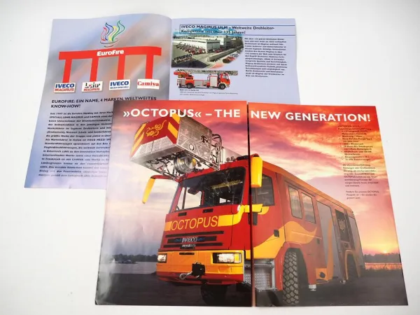Iveco Magirus Camiva Feuerwehr EuroFire Produktprogramm 2x Prospekt