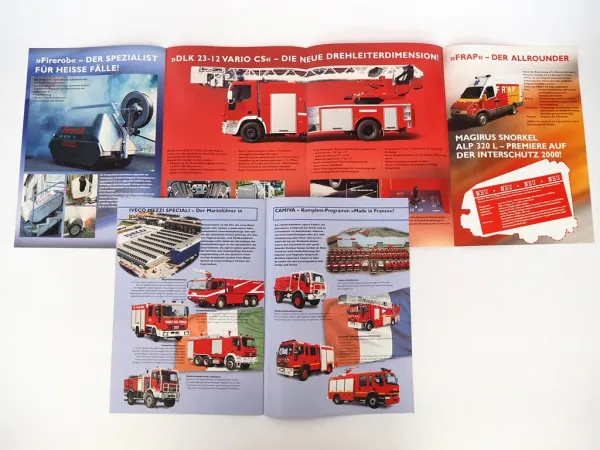 Iveco Magirus Camiva Feuerwehr EuroFire Produktprogramm 2x Prospekt