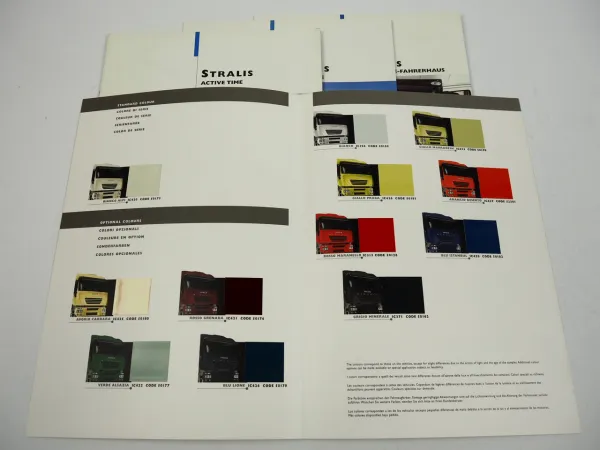 Iveco Stralis Sattelzugmaschine LKW Truck 4x Prospekt Farbtafel 2001/04