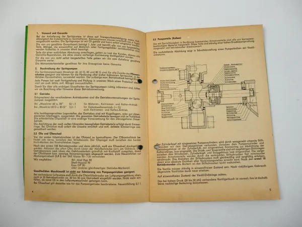 Jacoby Moselvier 60 85 G Spritzpumpen Bedienungsanleitung Ersatzteilliste 1964