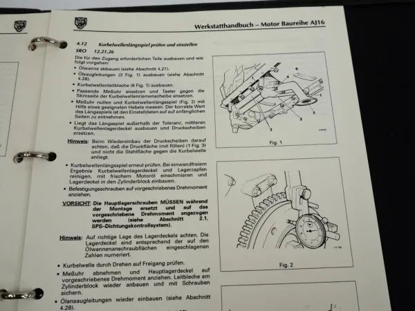 Jaguar AJ16 Motor Reparaturanleitung Werkstatthandbuch Stand 1994