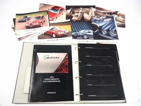 Jaguar S Type Pressemappe 18 Pressefotos 1998 und Zubehörkatalog