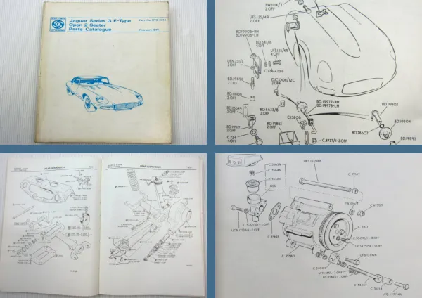 Jaguar Series 3 E-Type Open 2-Seater Roadster V12 Ersatzteilliste Parts Catalog