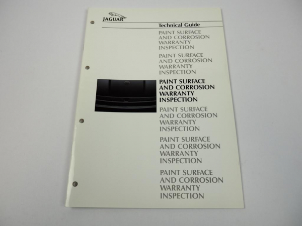 Jaguar Technical Guide Paint Surface and Corrosion Warranty Inspection 1993