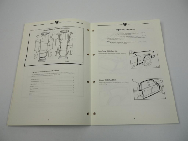 Jaguar Technical Guide Paint Surface and Corrosion Warranty Inspection 1993
