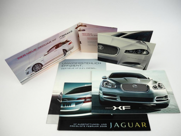 Jaguar XF 2.7 3.0 V6 4.2 V8 Prospekt Preisliste 2008 und Zugaben