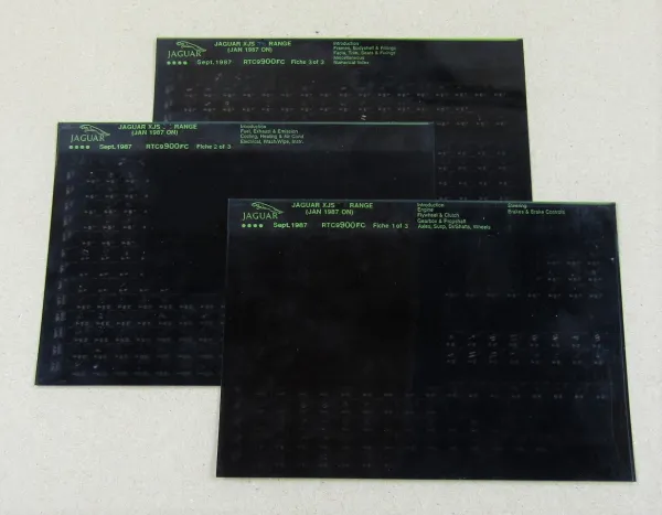 Jaguar XJ SC 3,6 + 5,3 V12 Ersatzteilliste Parts Catalog Microfiche 1/1987