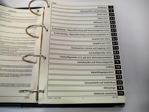 Jaguar XJ6 XJ12 3.2 4.0 6.0 Werkstatthandbuch Reparaturanleitung 1992/93