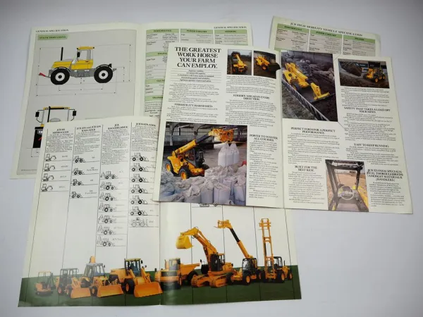 JCB 525 Loadall Fastrac High Mobility Vehicle 4x Brochure Prospekt 1989/91