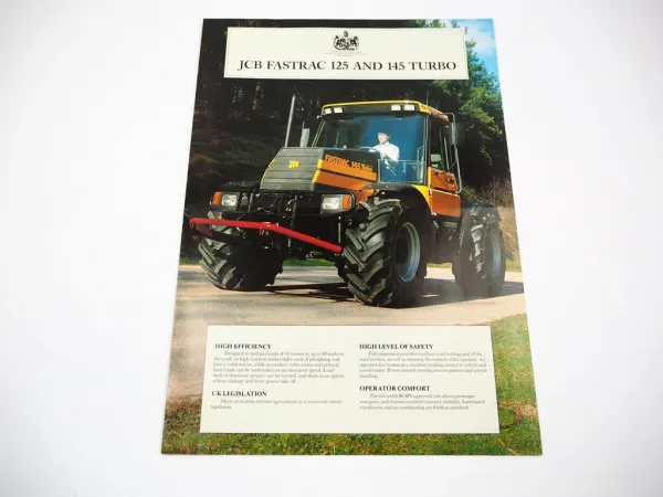 JCB Fastrac 125 145 Turbo Tractor Brochure Prospekt 1991