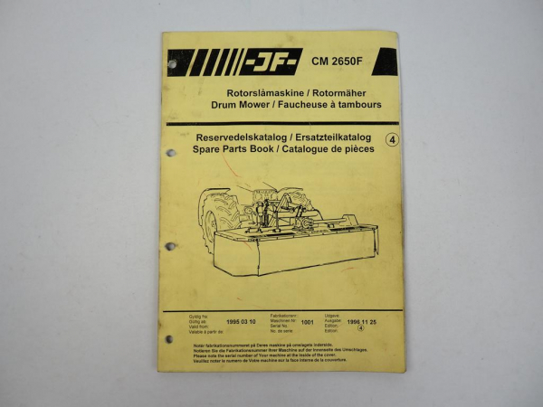 JF CM2650F Rotorrmäher Ersatzteilkatalog Spare Parts Book 1996