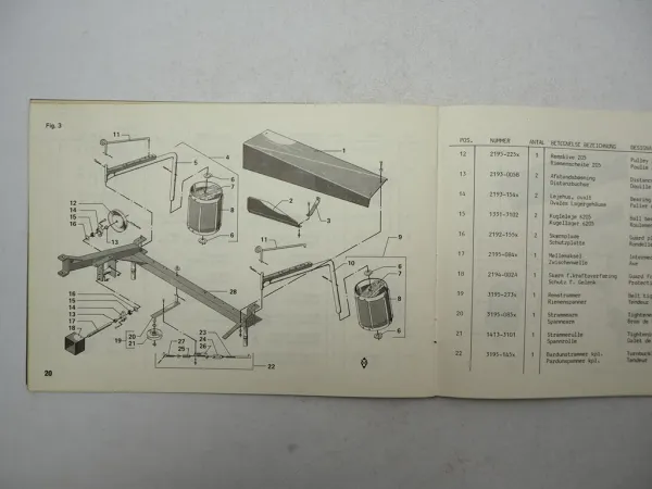 JF CR320 Kreiselwender Schwader Ersatzteilliste Spare Parts List 1978