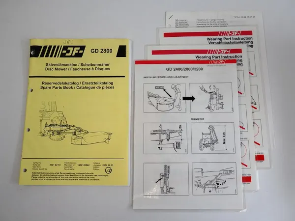 JF GD2800 Scheibenmäher Ersatzteilkatalog Spare Parts Book 2002