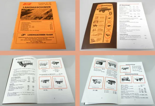 JF Landmaschinen Häcksler Lader Wender Mähdrescher ... Preisliste 109 1966