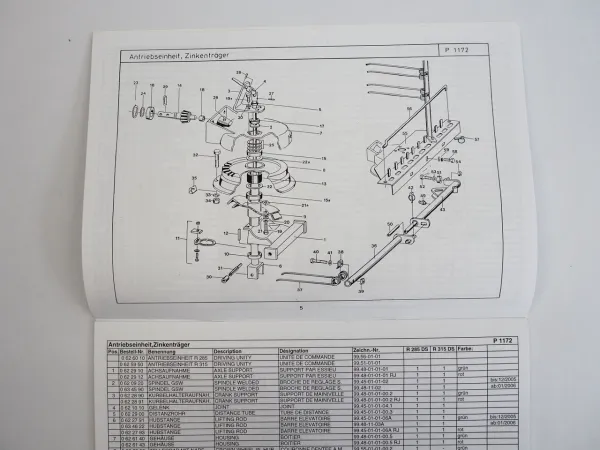 JF Stoll R 285 315 DS AS Schwader Ersatzteilliste Spare Parts List 2006