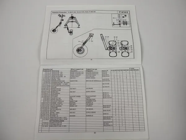 JF Stoll R 370 420-4 460 DS 420-4 AS Schwader Rake Ersatzteilliste Parts List