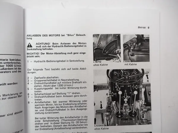 John Deere 1030 1130 1630 Traktor Betriebsanleitung