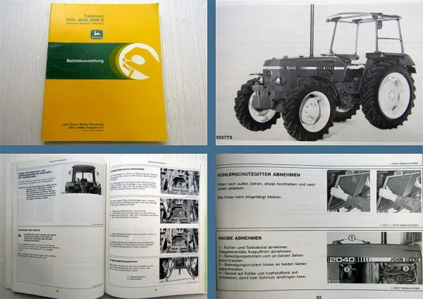 John Deere 1640 2040 2040S Traktor Betriebsanleitung Bedienungsanleitung 1983