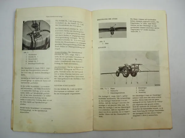 John Deere 25E Anbau Spritzgerät Betriebsanleitung Bedienung 1960er Jahre