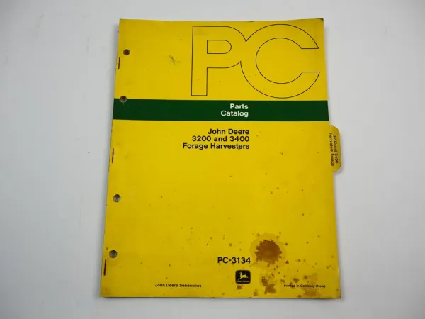 John Deere 3200 3400 Feldhäcksler Ersatzteilliste Forage Harvester Parts Catalog