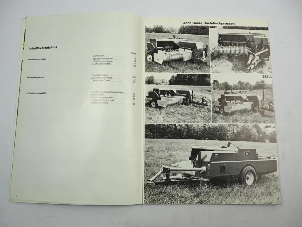 John Deere 330 332 336 342 454 466 410 510 1320 2280 Pressen Produktinformation