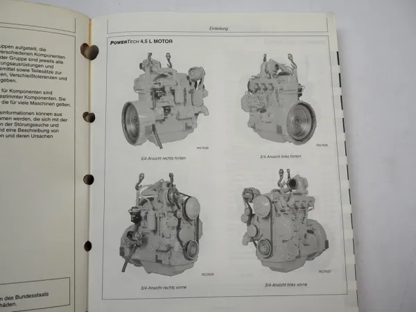 John Deere 4045 6068 Powertech Dieselmotor 4,5l 6,8l Werkstatthandbuch 1996