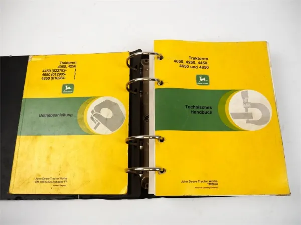 John Deere 4050 4250 4450 4650 4850 Traktor Betriebsanleitung Werkstatthandbuch