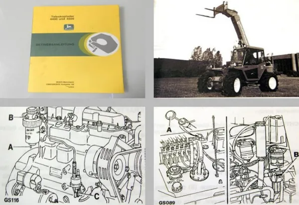 John Deere 4400 4500 Teleskoplader Betriebsanleitung 1996 Wartung Pflege