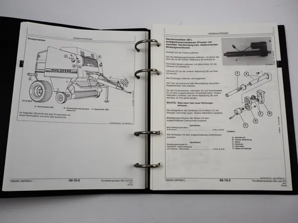 John Deere 565 575 Rundballenpresse Reparaturanleitung Werkstatthandbuch 2001