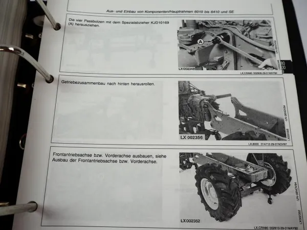 John Deere 6010 6110 6210 6310 6410 6510 6610 + SE Werkstatthandbuch Repararaturanleitung 1998