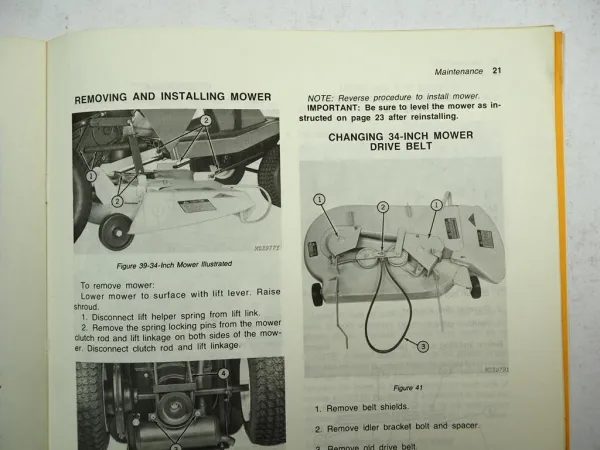 John Deere 66 68 Riding Mower Rasenmäher Operators Manual Betriebsanleitung 1977